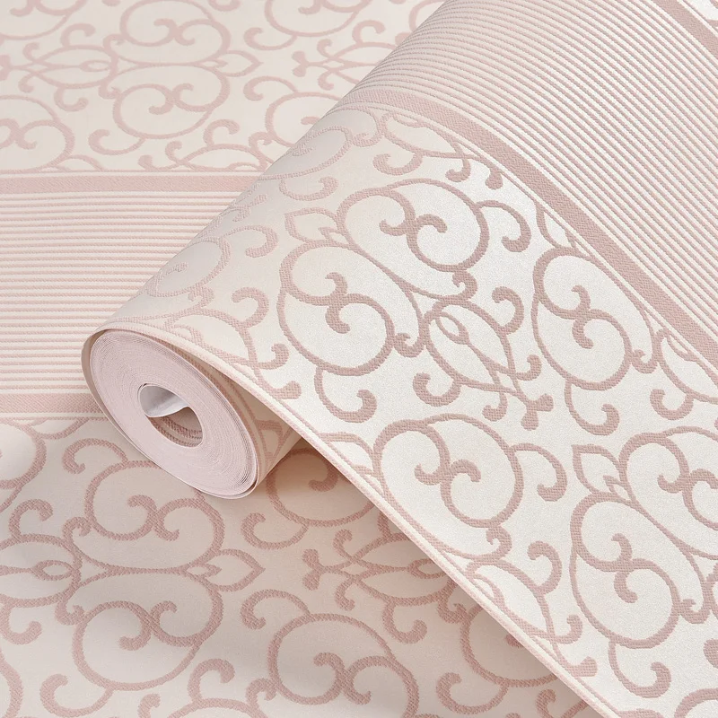 

Classic Self Adhesive Non-woven Wallpaper Stickers Vine Stripes Wallpapers Pink Blue Yellow White Stickers Home Decor QT115