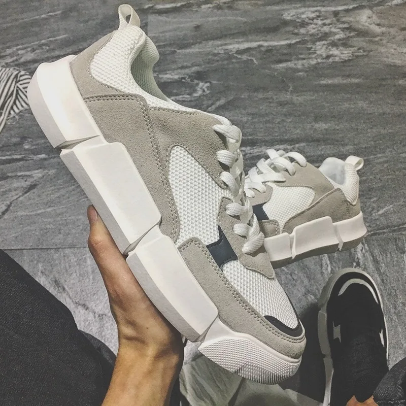 Fashion Men Casual Shoes for Summer Breathable Mesh Lace-up Sneakers Wear Resistant Anti-skid Platform Male Flat Tenis Footwear | Обувь