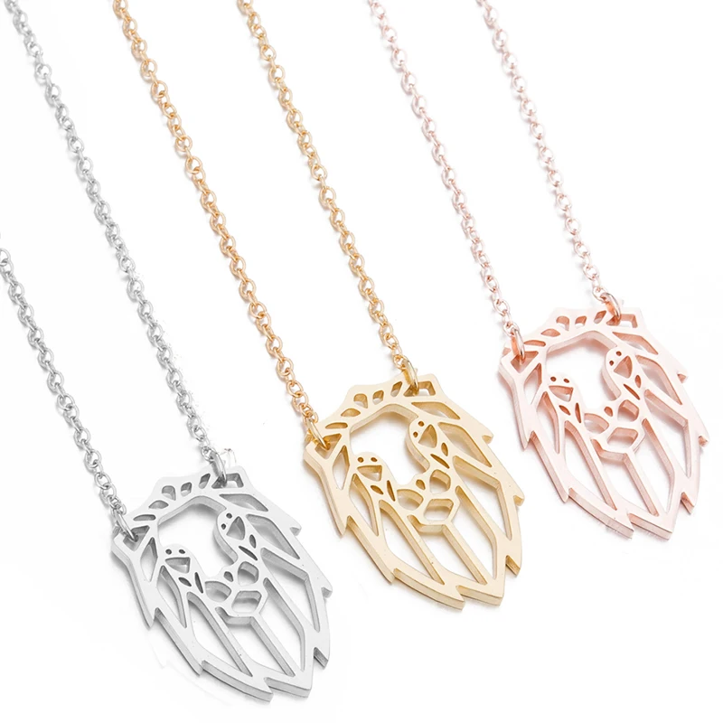 Hfarich Hollow Animal Stainless Steel Lion Head Gold Rose Color Chain Necklaces Pendant For Trendy Female Jewelry Wedding Gifts | Украшения