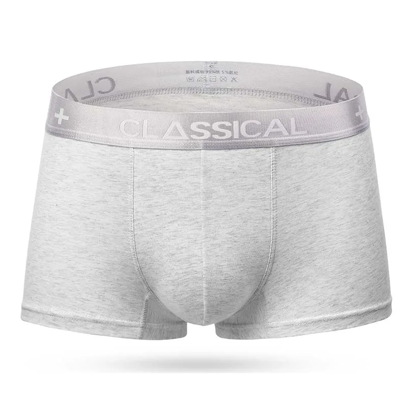 U1JD white gray LOBEIOK мужские трусы новые трусы мужские боксеры высококачественные натуральные хлопковое мужское белье плюс размер Cueca мужские шорты-боксеры трусы - Цвет: U1JD white gray