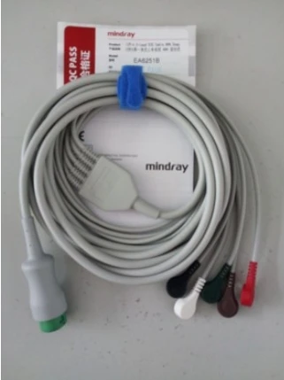 EA6251B для Mindray 040-000961-00 12Pin 5-цельный кабель ЭКГ AHA snap T5 T8 T6 IMEC8 ЭКГ/ЭКГ с 5 жильный