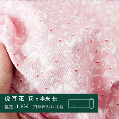 pink floral 160x50 см принт в виде полос цветочный саржа хлопок Ткань DIY Детская одежда ткань сделать постельные принадлежности одеяло украшение дома 160 г/м - Цвет: pink floral