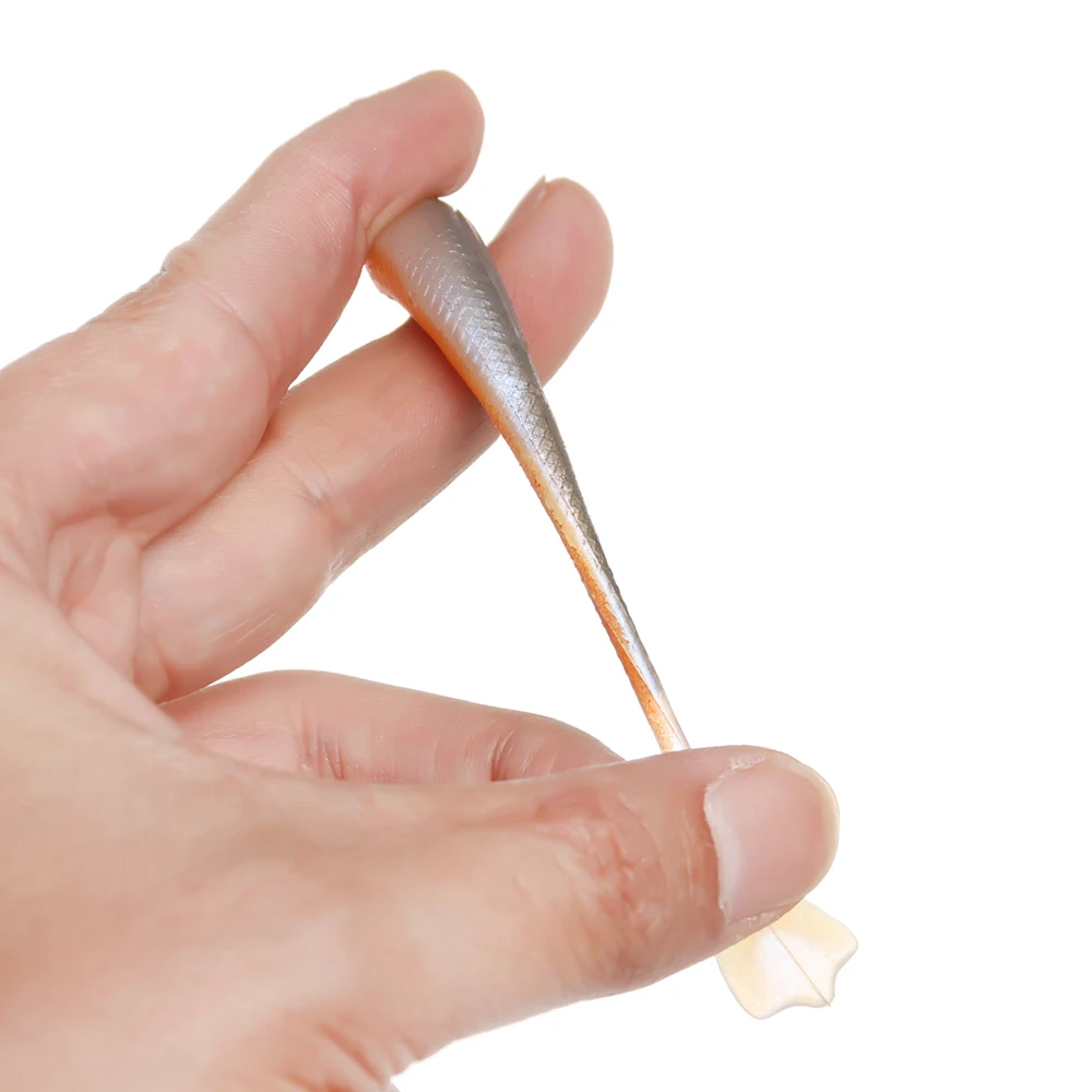 Приманка рыболовная Мягкая силиконовая в виде червя креветки 5 шт./лот 9