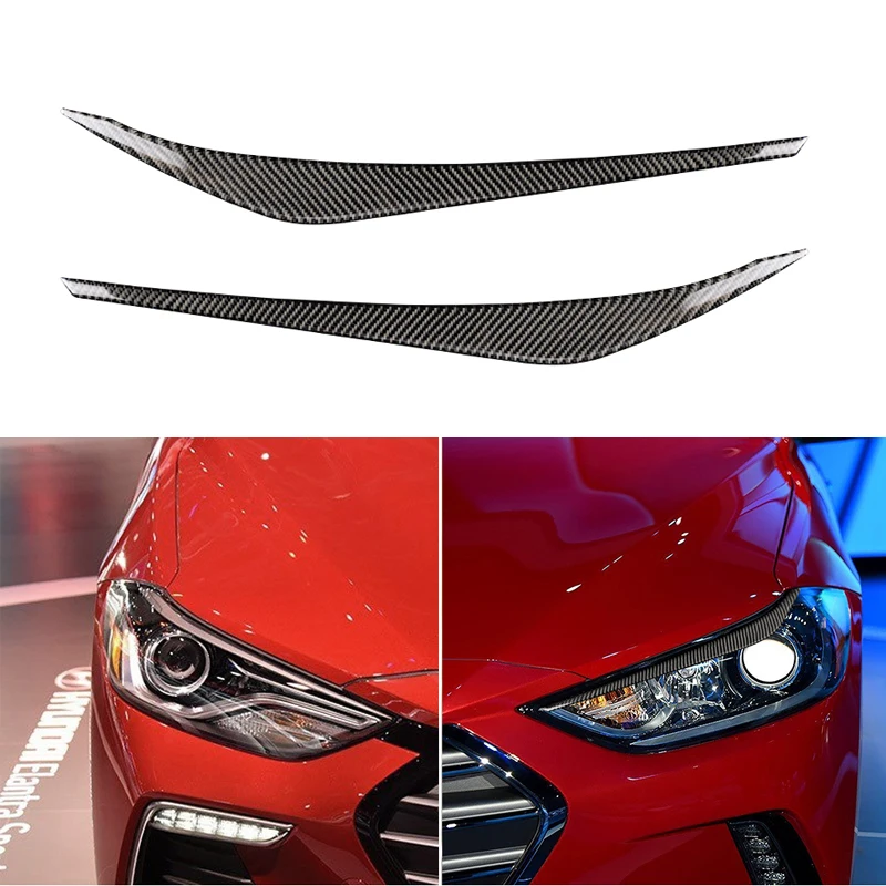 Накладка на переднюю фару автомобиля из углеродного волокна обшивка для бровей