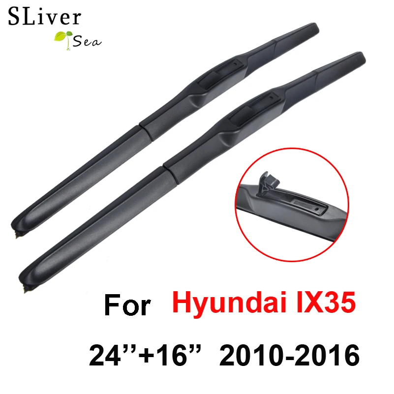 Лезвие стеклоочистителя SLIVERYSEA для Hyundai IX35 2010 2016 24 ''+ 16'' резиновое ветровое