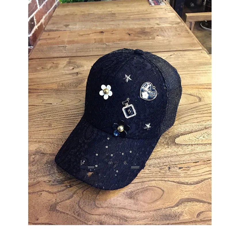 Для взрослых блеск Блёстки Кружево Snapback Бейсбол шляпа Для женщин летние Шапки удивительный алмаз модные Защита от солнца Hat