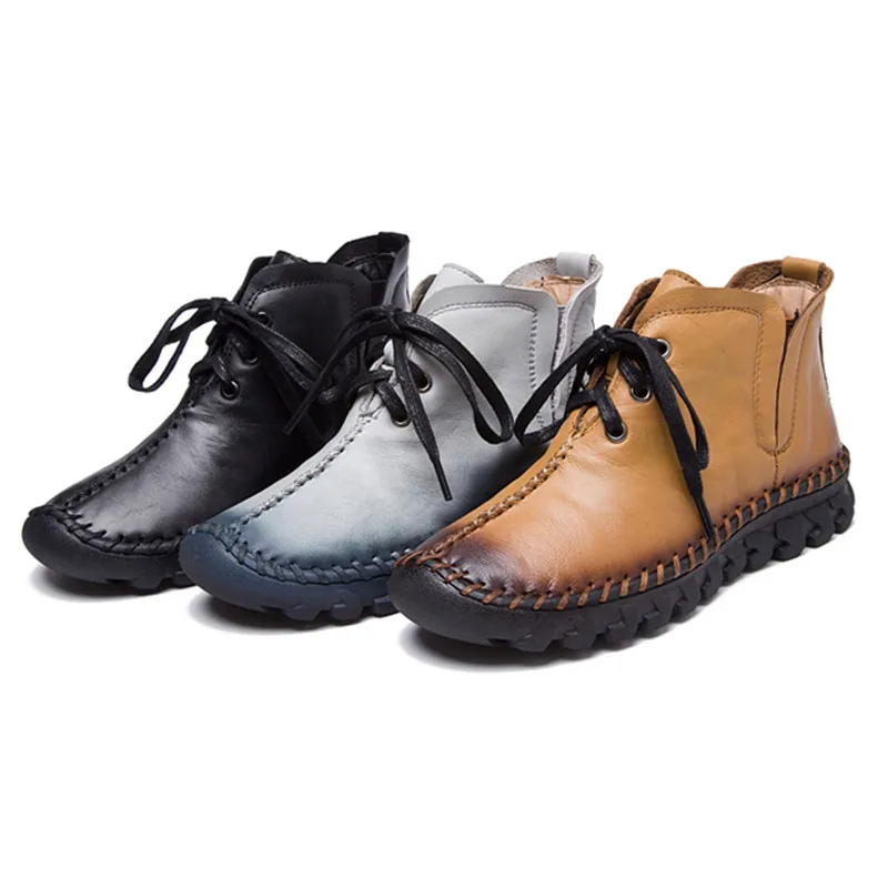 Женские ботильоны из натуральной кожи AARDIMI однотонные винтажные коровьей на