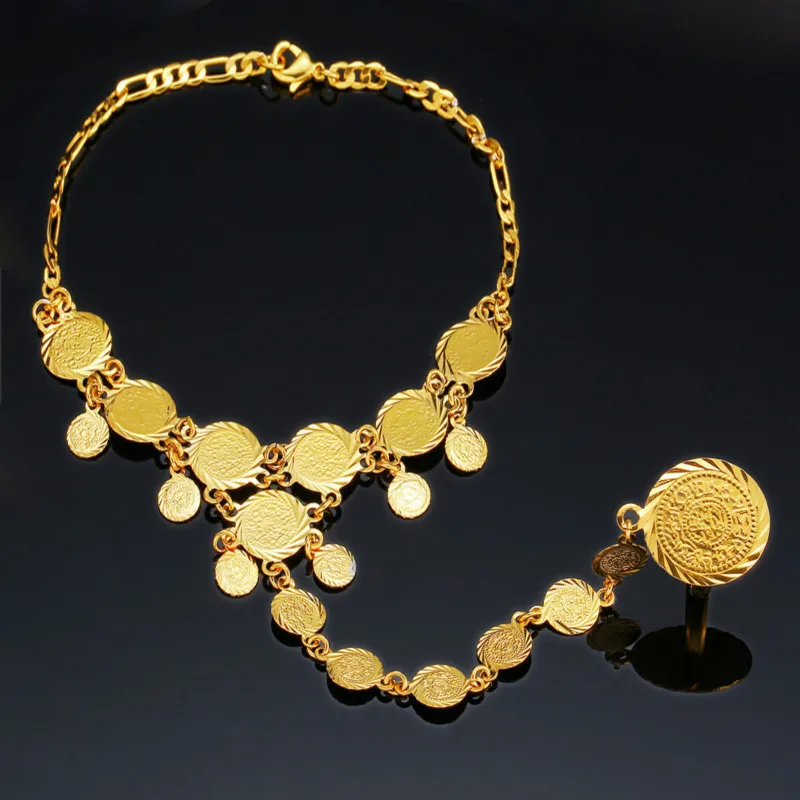 Монета браслет Для женщин Ислам арабов металлические монеты Jewelry