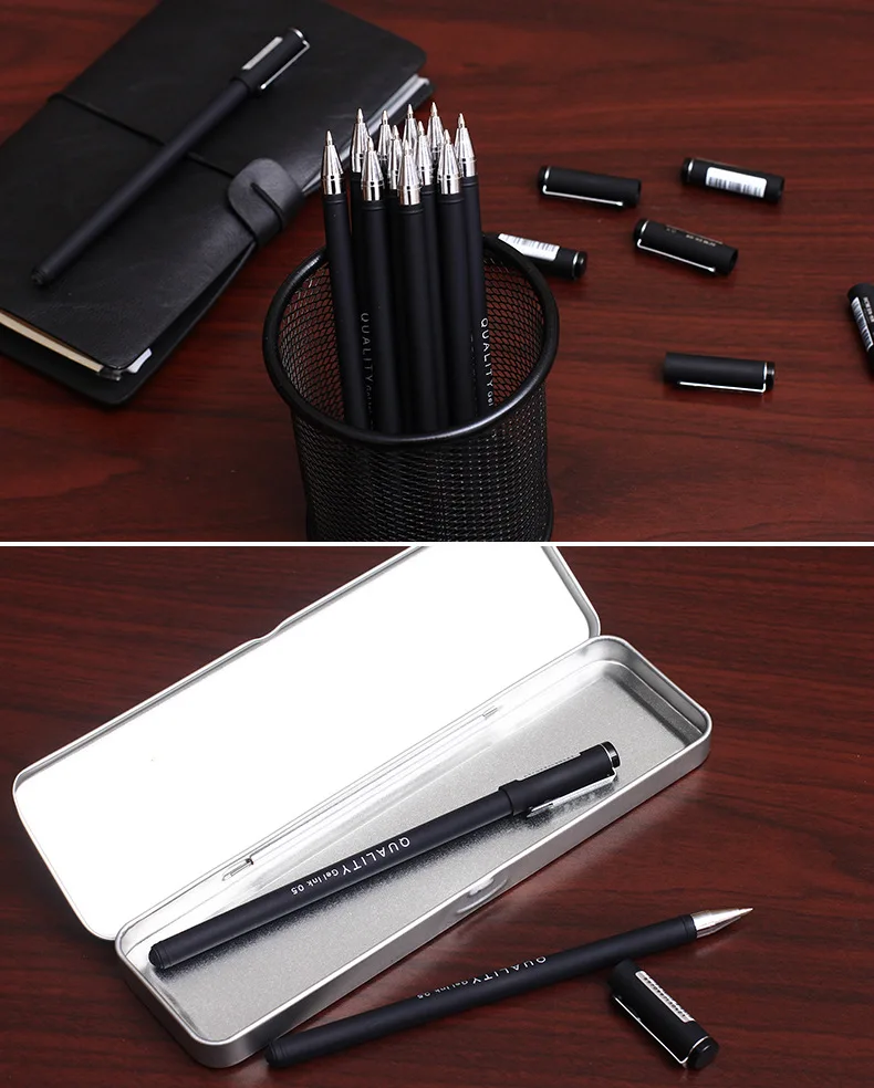 12 шт. классические Бизнес гелевая ручка 0,5 мм черный, красный Ink Roller шариковые ручки для написания caneta канцелярия Школьные принадлежности 0027
