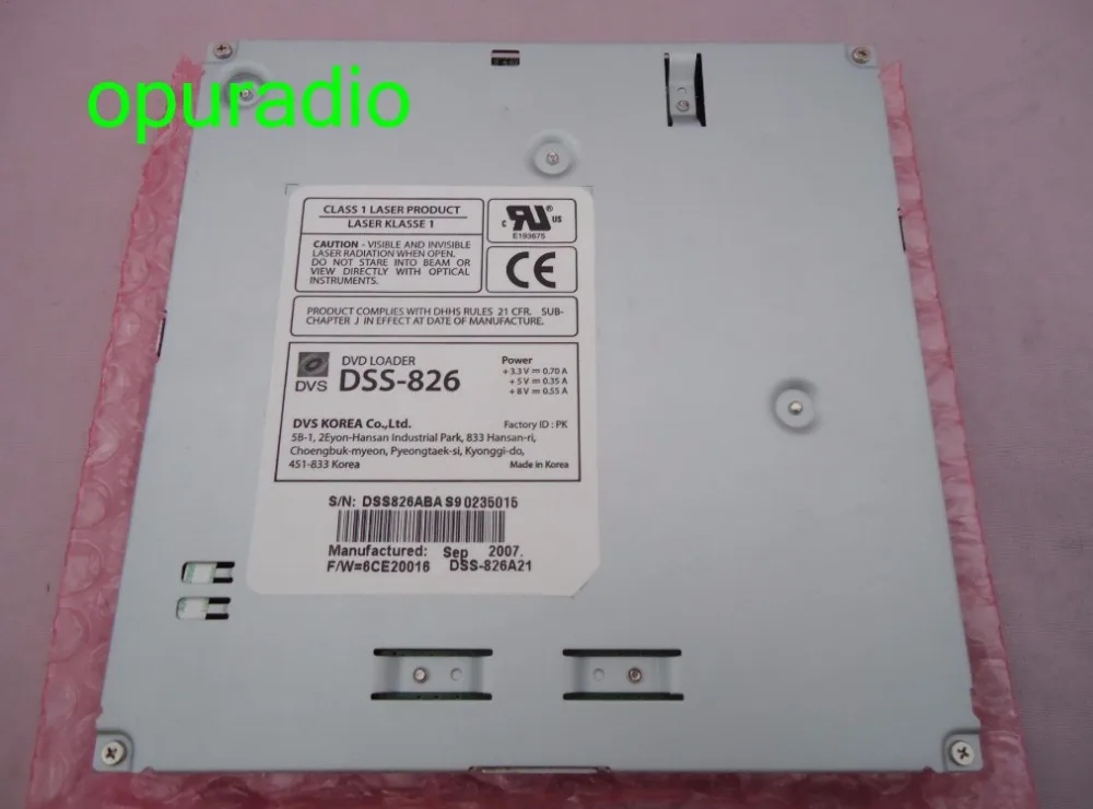 DVS КОРЕЯ DVD погрузчик DSS-826 механизм без PCB класс 1 лазерный продукт для NESA накладные