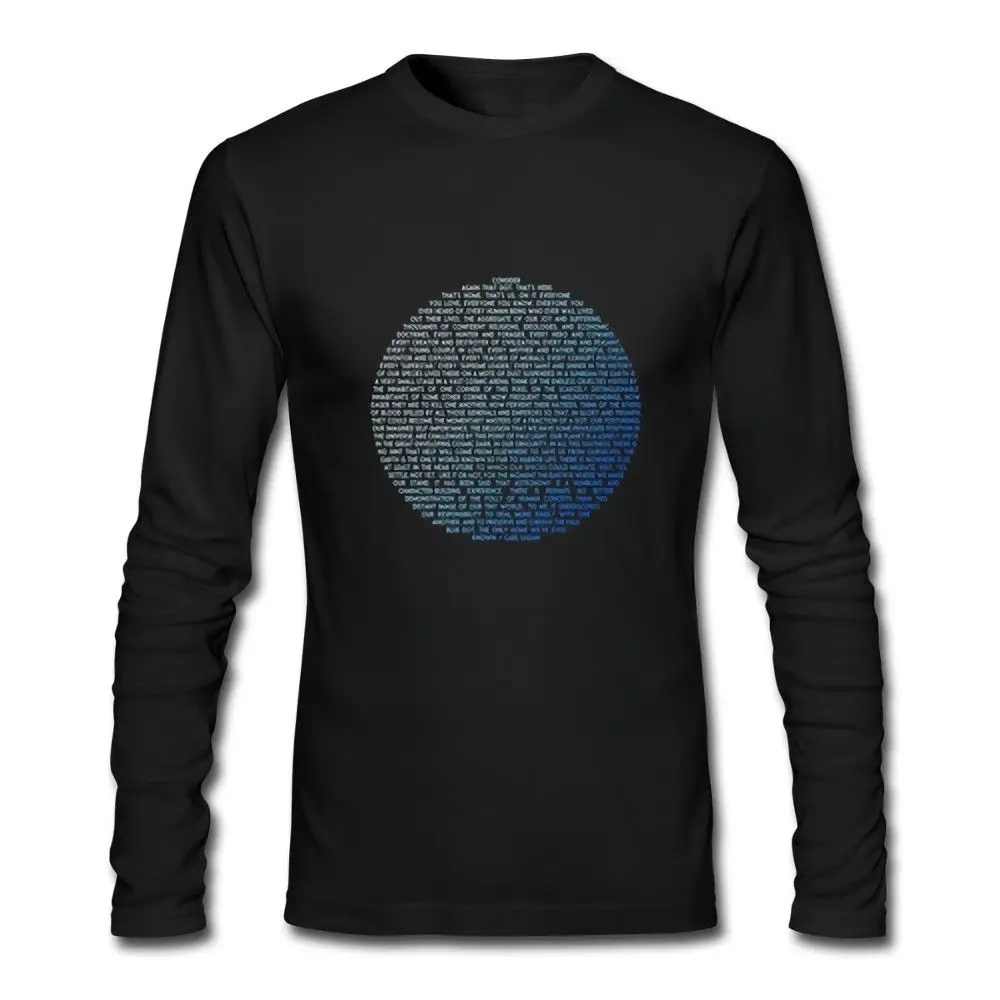 Новая бледно-синяя точка-Карл Саган с длинным рукавом черная футболка Размер XS-2XL