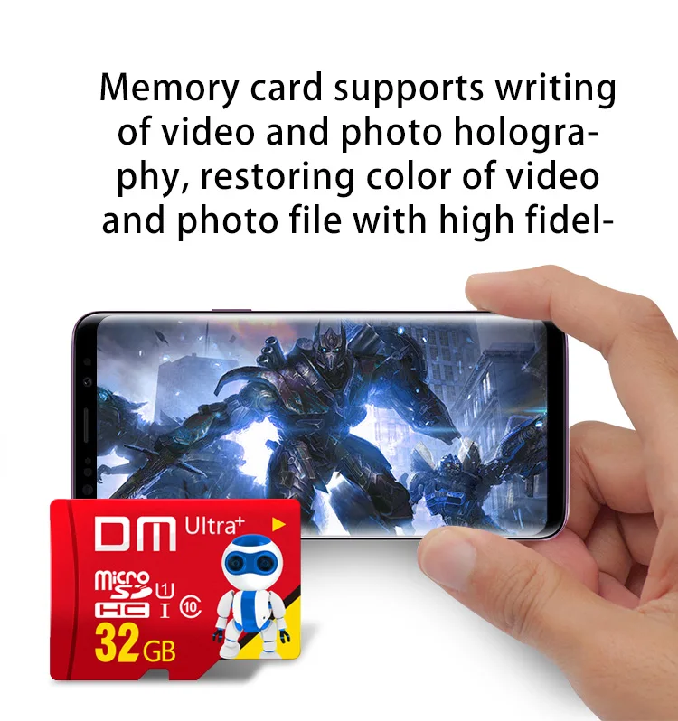 DM MCSD010-C10 MicroSD карта класс 10 высокоскоростная TF карта памяти 16 ГБ 32 ГБ 64 ГБ 128 Гб Mini SD карта памяти красного цвета