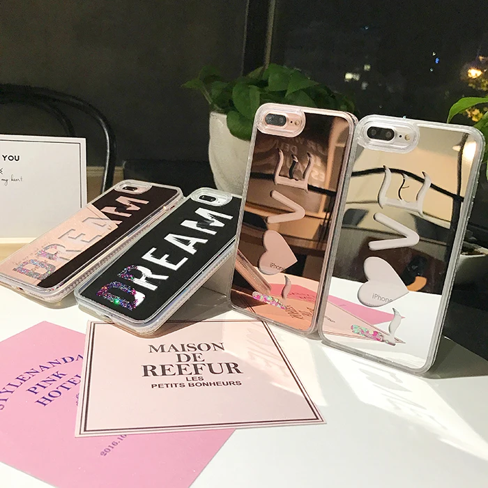 Luxury girl Dream Mirror Liquid Quicksand Phone Case For iPhone X 7 8 plus Woman Stars Dynamic iphone 6s 6 Plus |