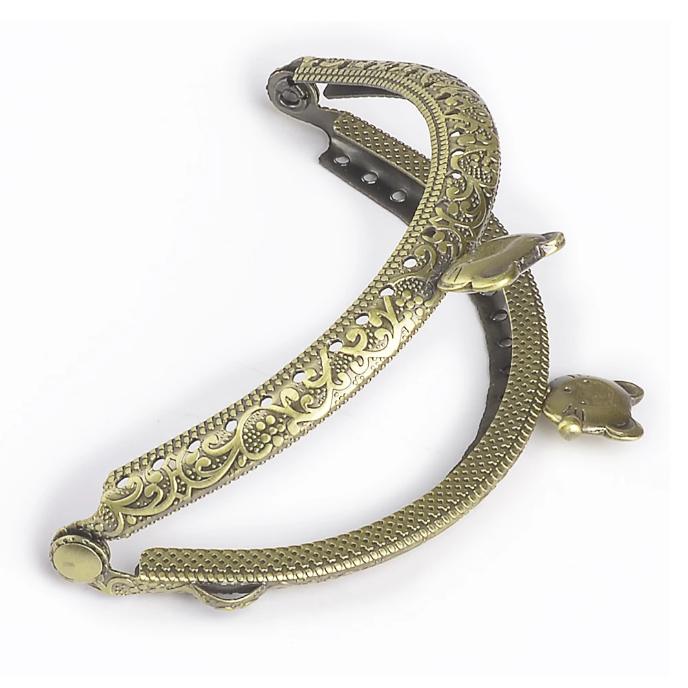 8.5cm Round Metal Purse Frame for Clutch Bag Handbag Accessories Making Kiss Clasp Lock Bronze Tone  Hardware
