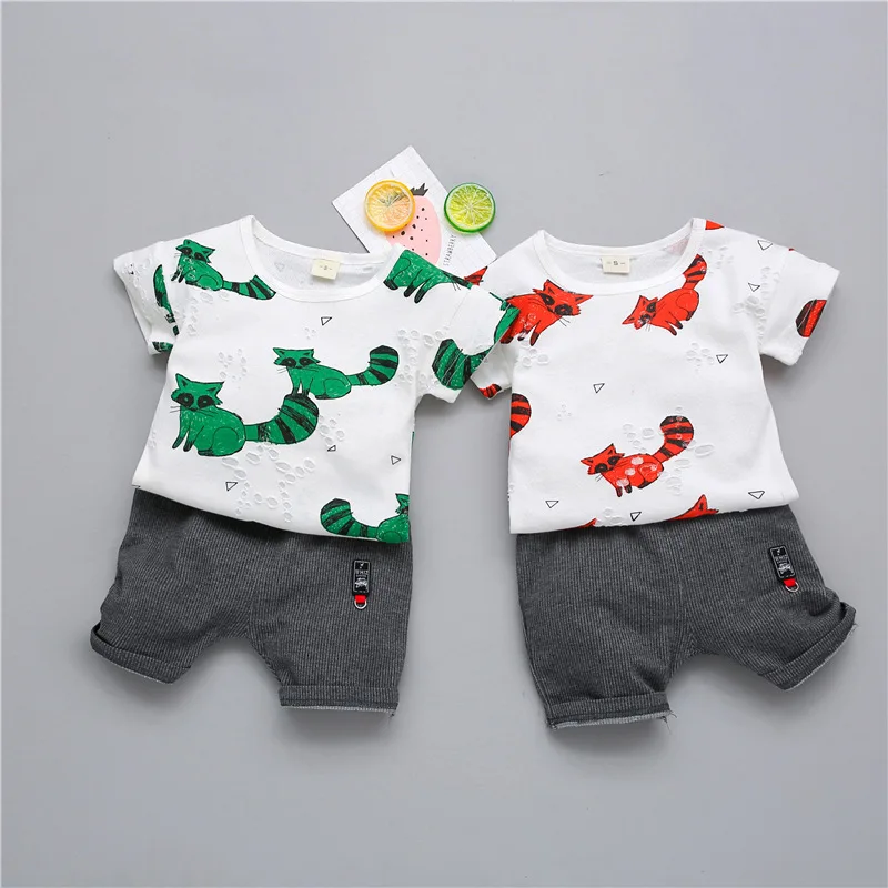 2PCS Toddler Infant Newborn Twins Baby Boy Girls Casual T shirt Strip Pants Outfits Pajamas Suit | Детская одежда и обувь