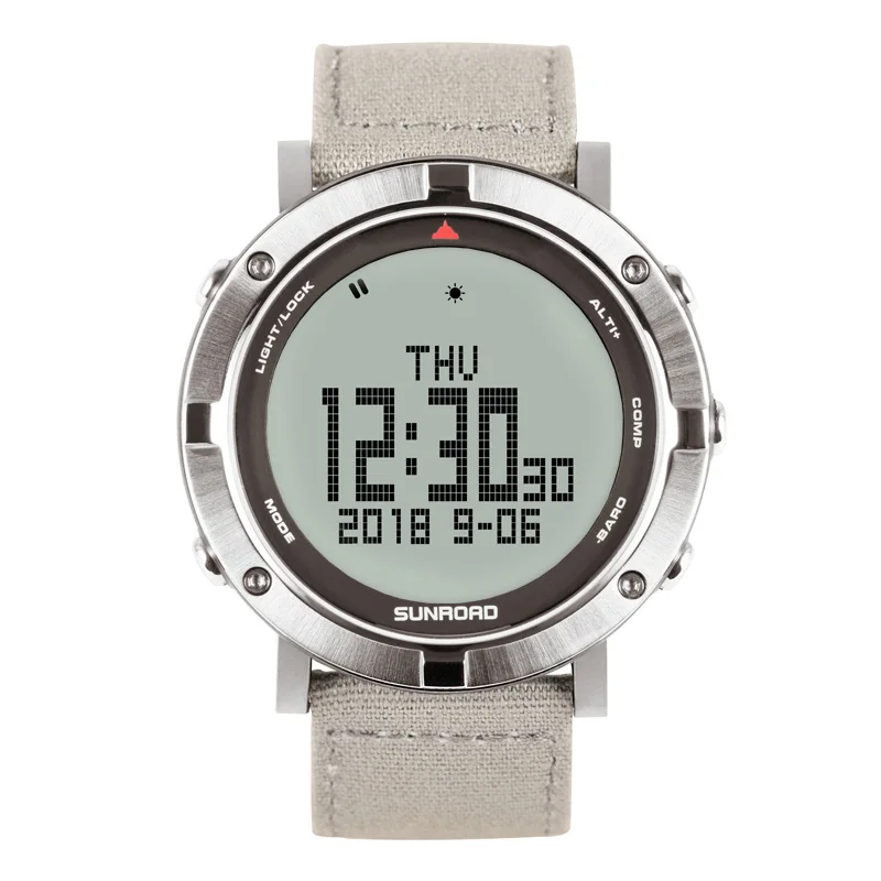 SUNROAD мужские цифровые часы пульсометр альтиметр барометр Clcoks Reloj Hombre 5ATM