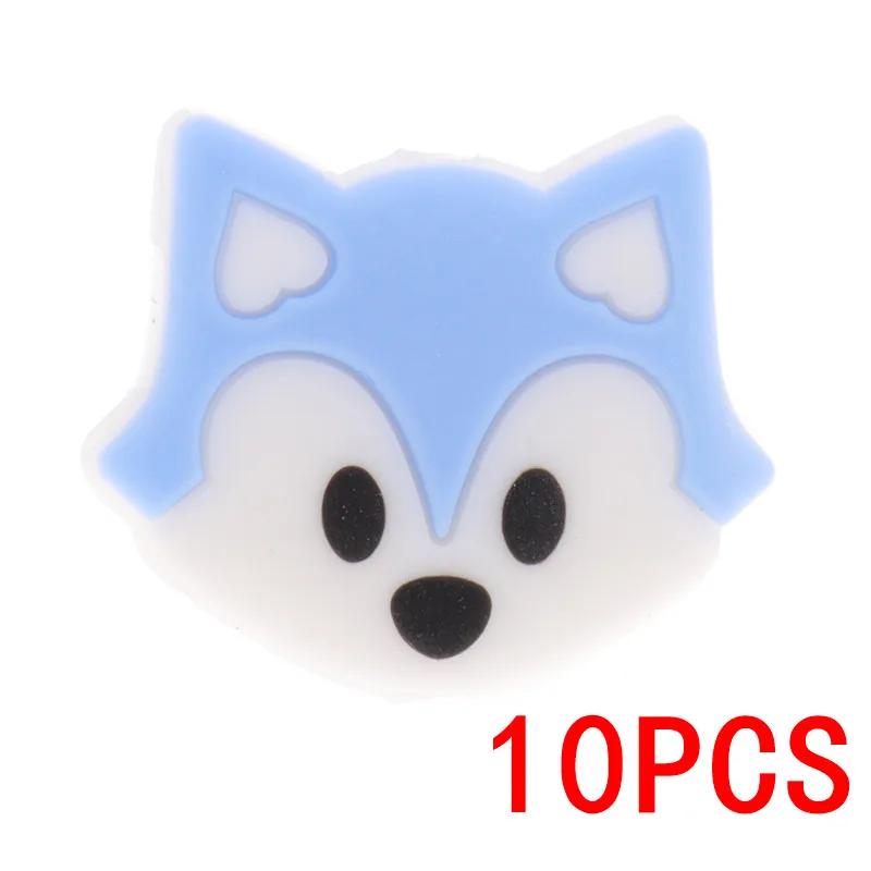 blue7 10 шт., силиконовые бусины, пищевая бабочка, сделай сам, ремесла, Детские Прорезыватели, силиконовые бусины для прорезывания зубов, не содержит бисфенола, животные, силиконовые Грызуны - Цвет: blue7