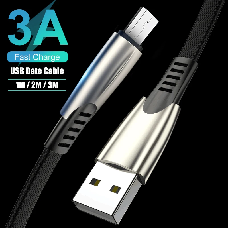 Кабель Micro Usb для быстрой зарядки 3.0A для Xiaomi Redmi K20 Pro 1 м 2 м 3 м Android мобильный телефон usb зарядка Microusb зарядное устройство Шнур