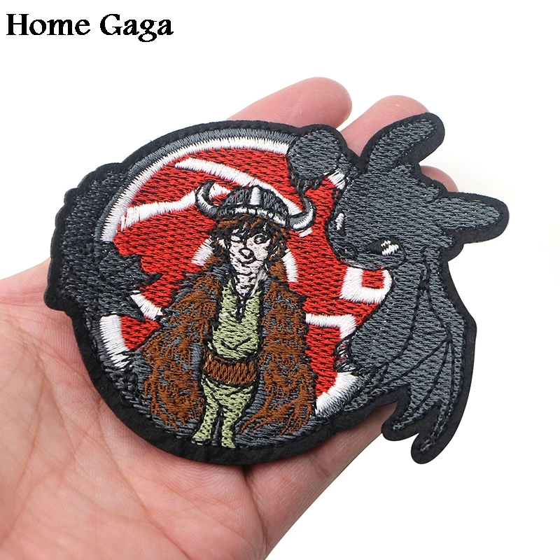 Homegaga Ночная фурия Беззубик вышитый утюг на патчи para одежда аппликации Косплей Джерси кошелек сумка значки-наклейки D1490