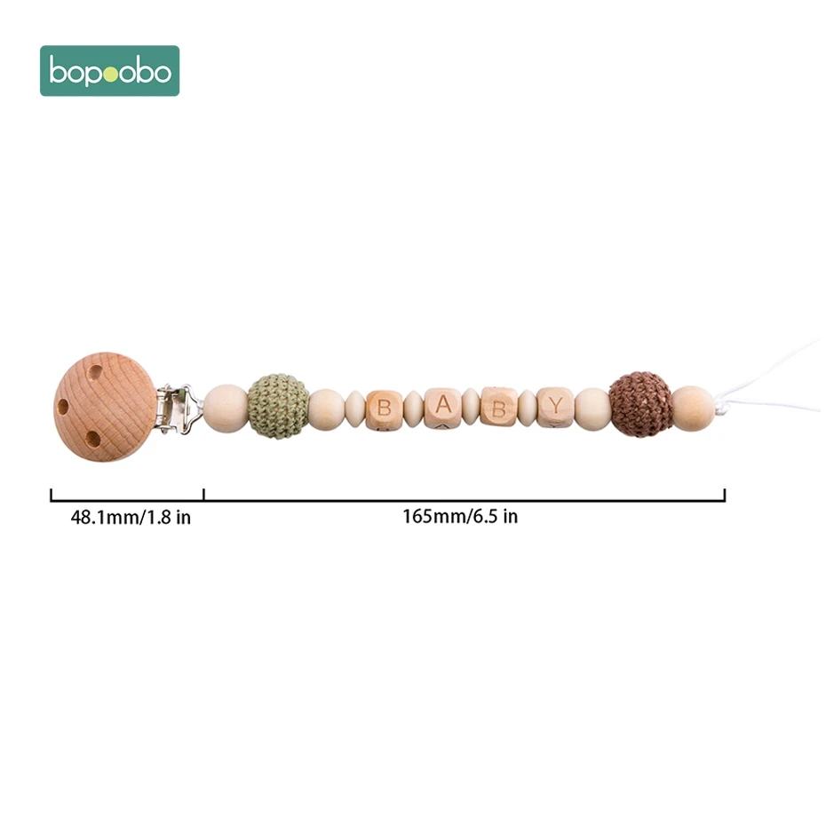 Brown Pacifier Chian Bopobo/детский Прорезыватель для зубов; детская коляска с силиконовыми бусинами для активного отдыха; персональный фиксатор; цепочка для соски; погремушка; держатель для пустышки; деревянный Прорезыватель - Цвет: Brown Pacifier Chian