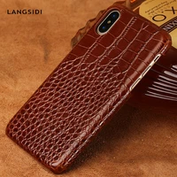 genuine leather phone case for iphone x 13 pro max 12 mini 12 11 pro max xs max xr 5 6 7 8 plus se 2 2020 crocodile grain luxury