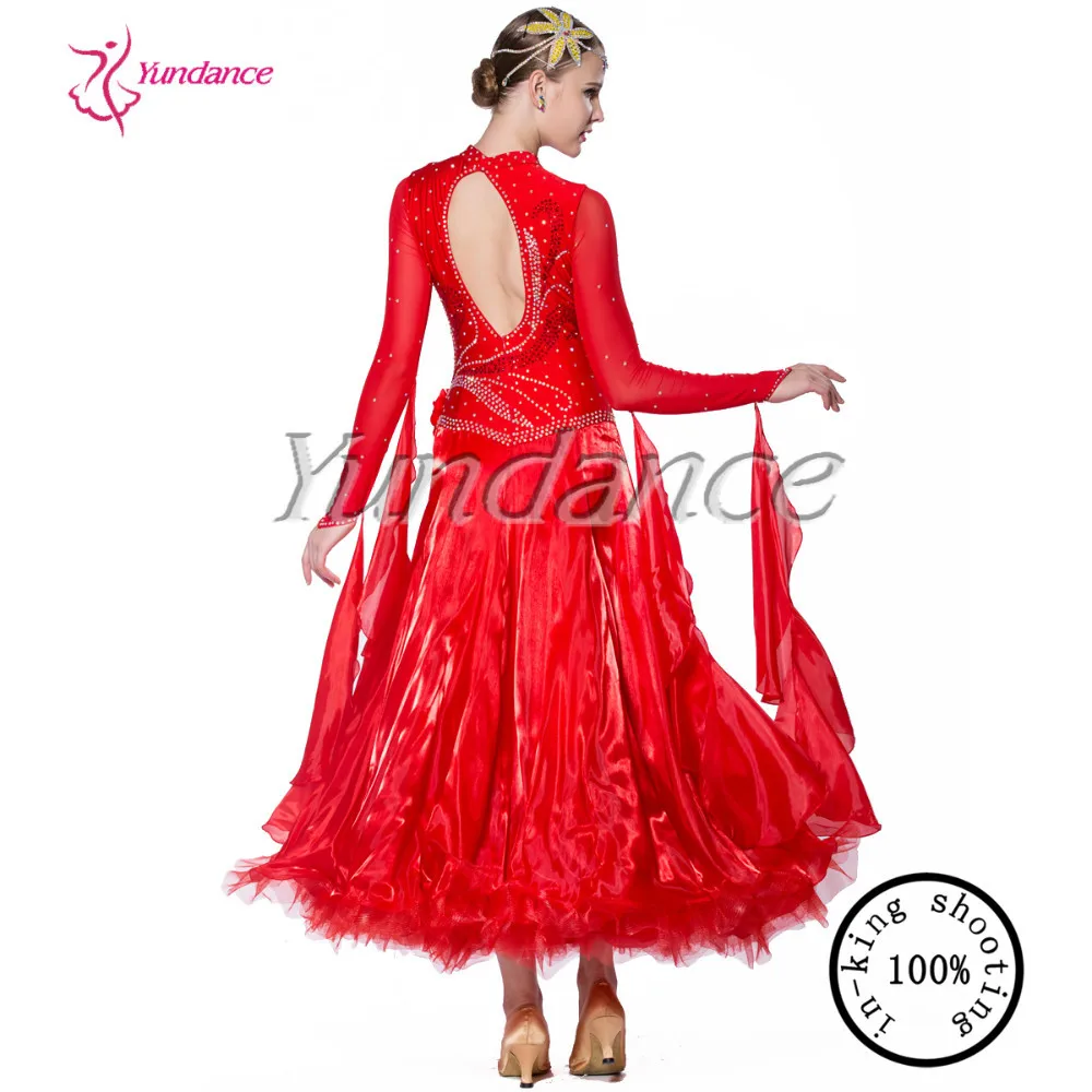 

red competition dancewear ballroom dance dress B-11680