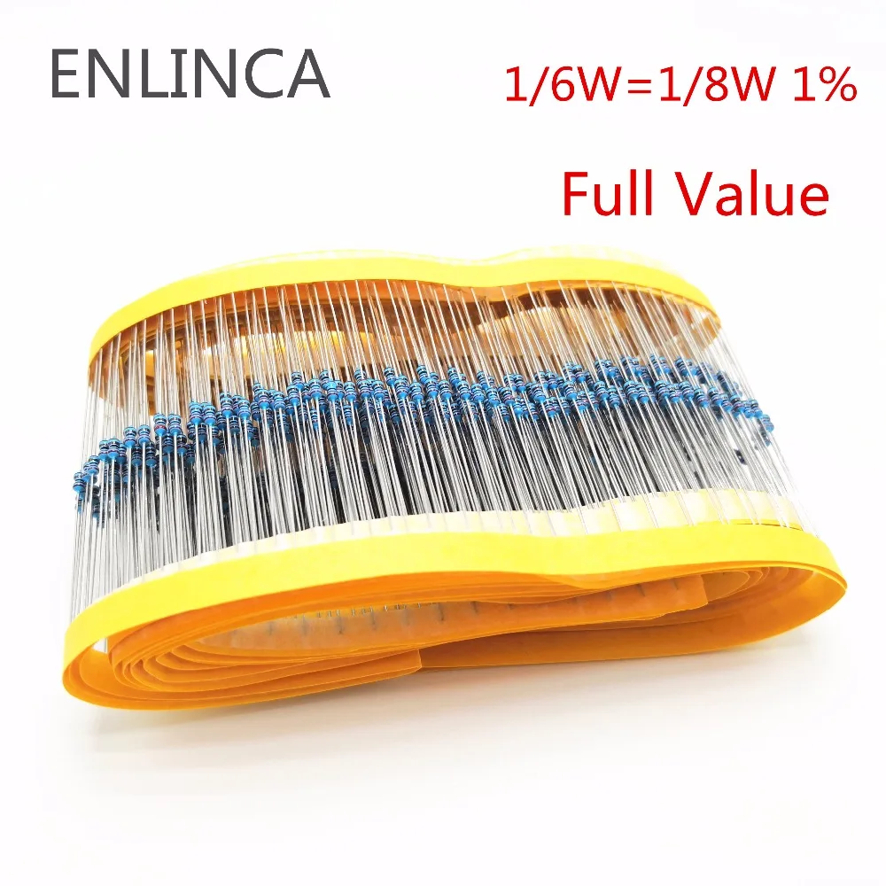100 ПК 1R~ 20M 1/6 Вт = 1/8 Вт 0,125 22KR 24KR 27KR 30KR 33KR 36KR 39KR 43KR 22K 24K 27K 30K 33K 36 кГц-39 K 43K Ом Металлический пленочный резистор 1