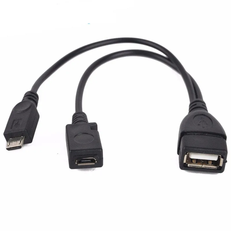 1 в 2 OTG Micro USB Host power Y Splitter адаптер для Mirco 5 Pin женский и мужской кабель черный Xiaomi Redmi