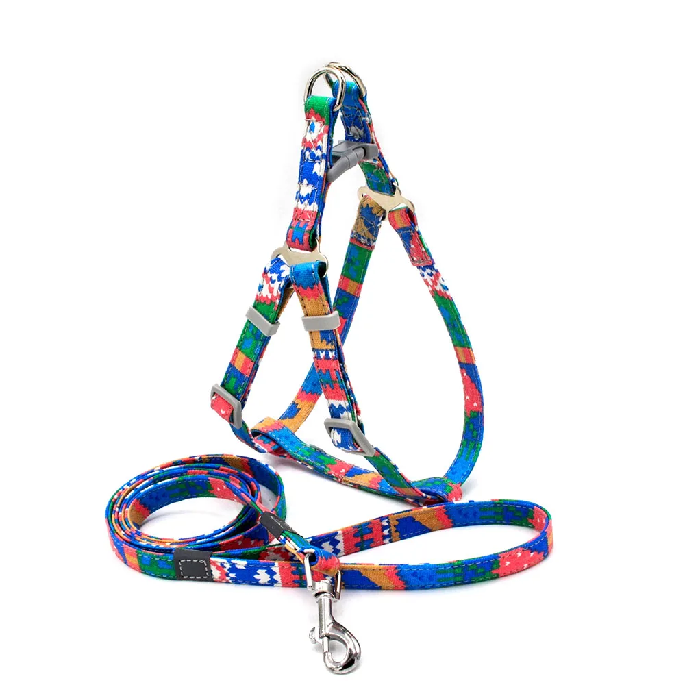 Прочная парусиновая шлейка и поводок для собак набор модных красочных богемных