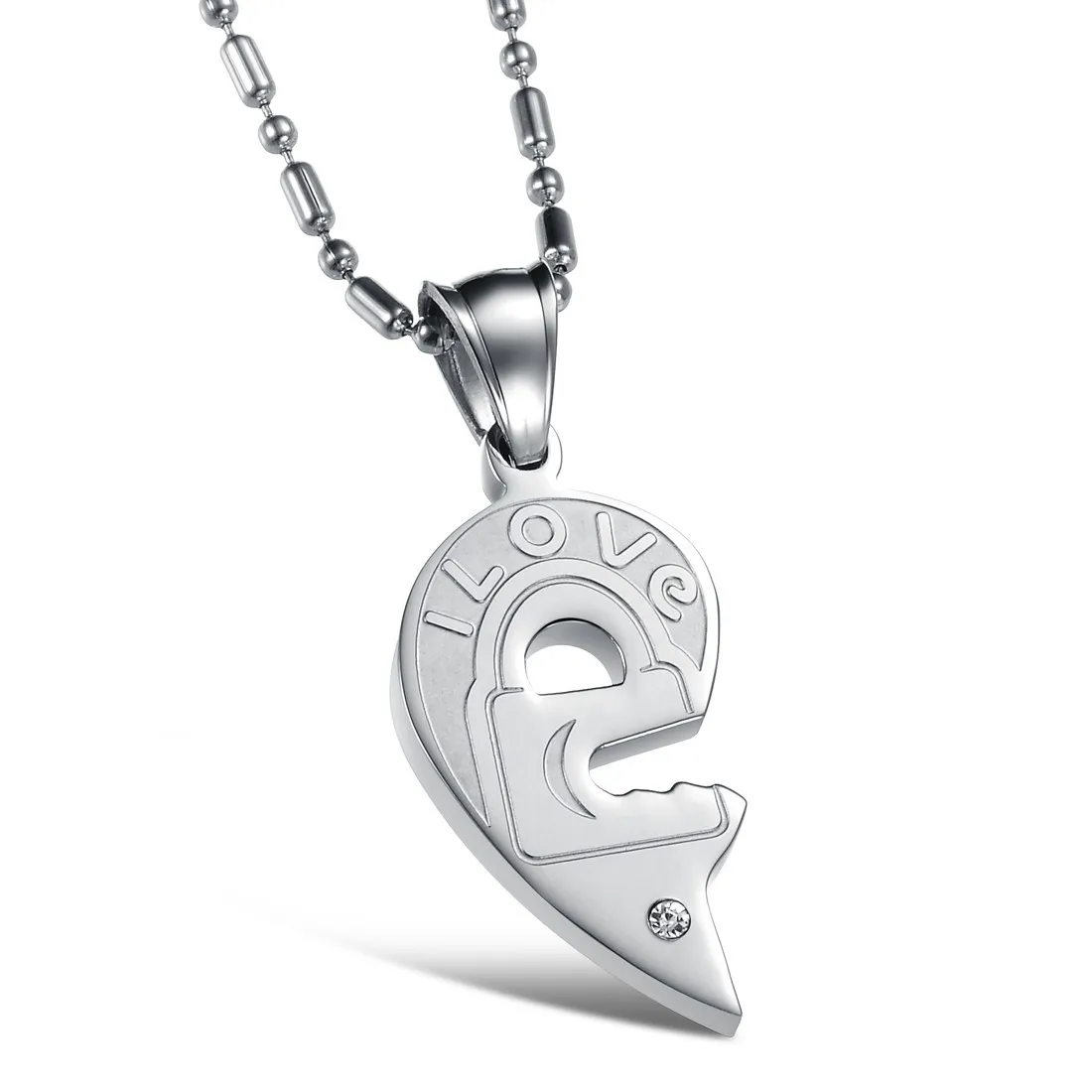 Парное ожерелье-пазл из нержавеющей стали с сердцем и душой | Украшения