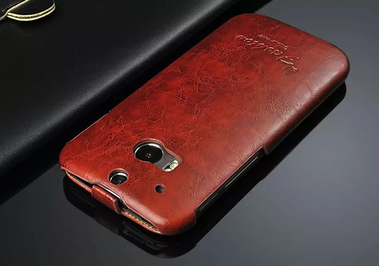 2015 масло-воск 100% Пояса из натуральной кожи Вертикальный флип чехол для HTC Один M8