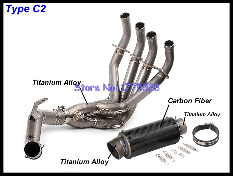 For Kawasaki Z900 2017-2020 Motorcycle Exhaust System with Titanium Alloy Collector Header Muffler Escape | Автомобили и