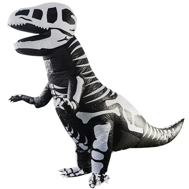 Надувной костюм динозавра T REX серый для детей |