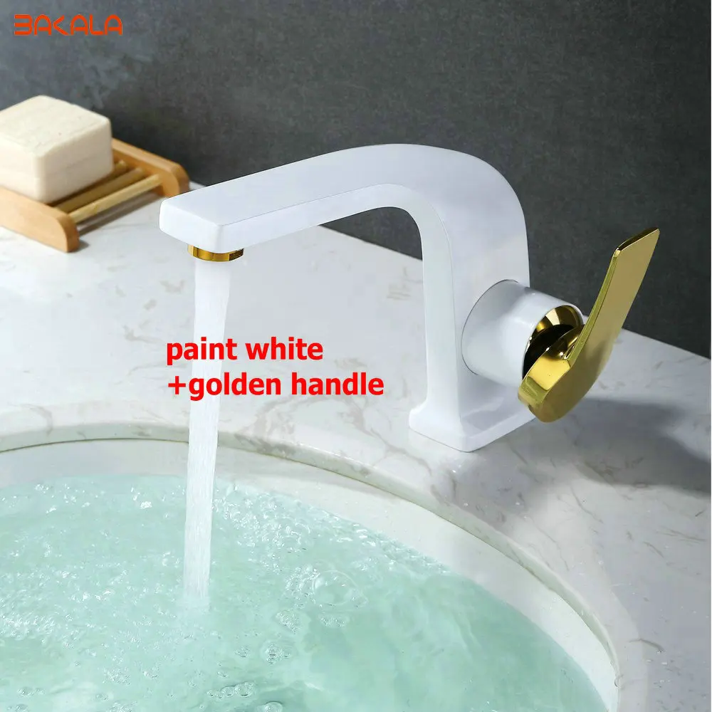 

BAKALA Luxury Designs Fashionable Tap Bathroom Chrome/Black/../ Mixer Single Deck Mounted Bathroom Sink Faucet FOR Korea&Japan