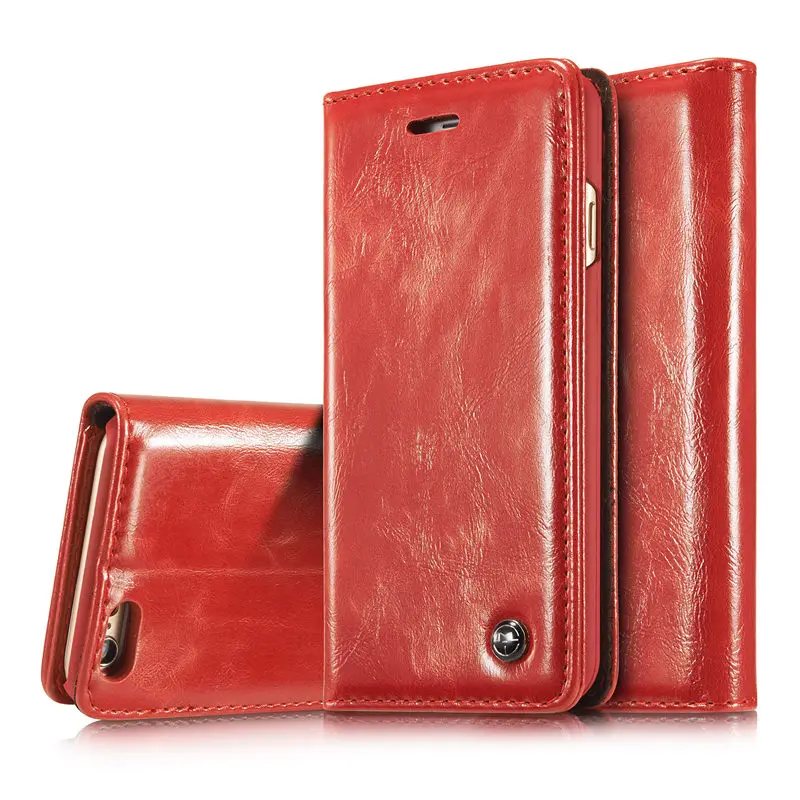 Для iphone 6s Case Кожа Натуральная Флип Магнитный Кошелек Luxury с Слот Карты Стенд