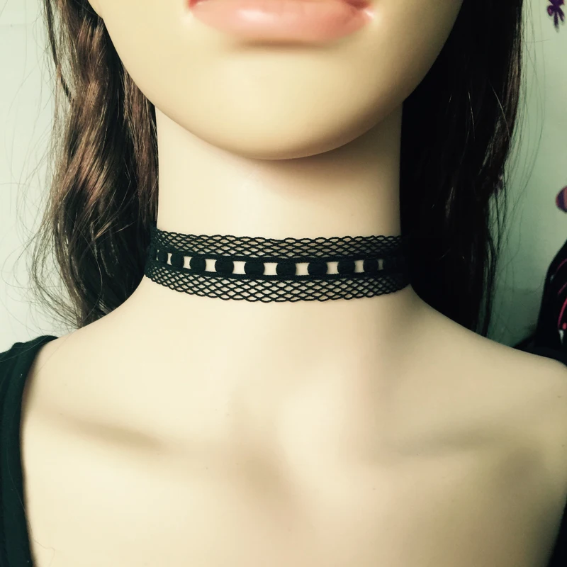 Черное Кружевное ожерелье портупея для воротника в стиле панк индивидуальное