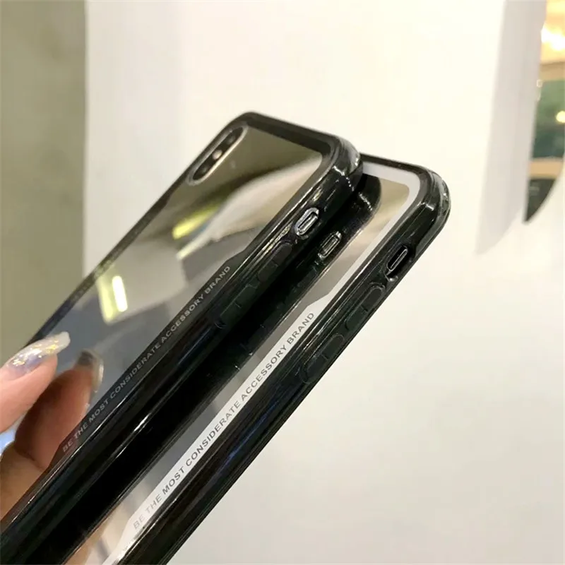 Ayeena зеркальный чехол для телефона из закаленного стекла макияжа iPhone Xs Max XR Kilifi X 7