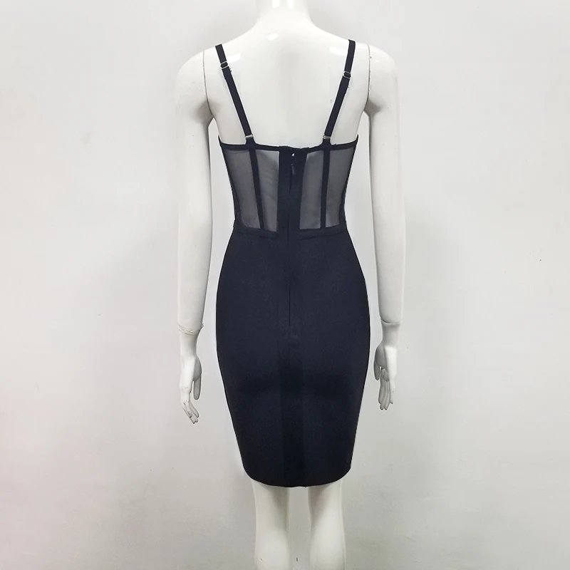 Summer Bandage Dress Women Vestidos 2019 Fashion Deep V-Neck Spaghetti Strap Retro Elegant Bodycon Wholesale | Женская одежда