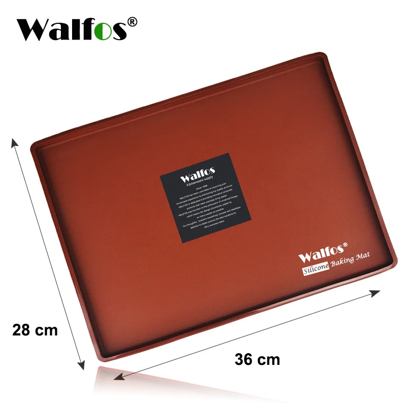 WALFOS пищевой силиконовый коврик для выпечки DIY Многофункциональный коврик для торта антипригарный вкладыш для духовки Швейцарский рулон коврик для выпечки инструменты для выпечки - Цвет: size 36x28cm coffee