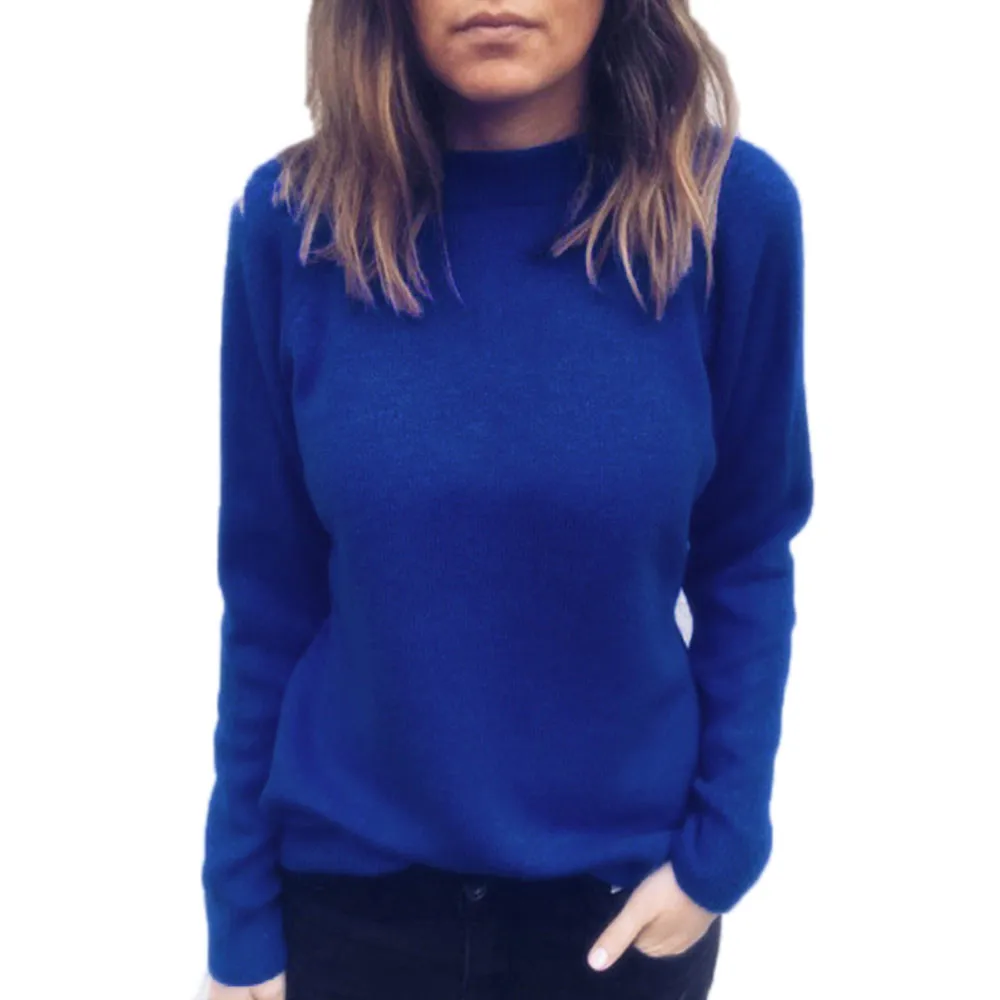 CHAMSGEND Winter Women Sweaters Fashion V-Neck Blouse Solid Long Sleeve Loose Knitted Sweater Casual Cotton No21 | Женская одежда