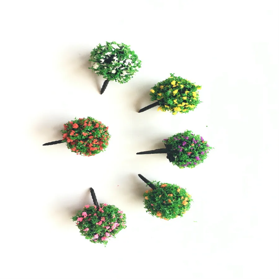mixed flower tree 200 шт./лот 3,6 см Модель Деревья Поезд пейзаж N масштаб 1/150 пластиковые архитектурные модели поставки строительные наборы игрушки - Цвет: mixed flower tree