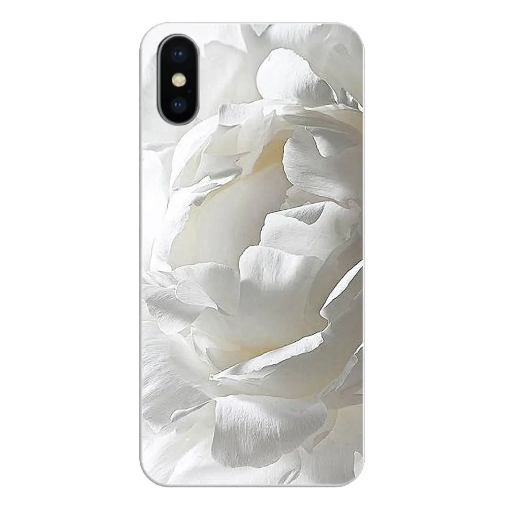 Transparent Soft Shell Covers Sweet peony White flowers For Samsung Galaxy Note 8 9 S9 S10 A8 A9 Star Lite Plus A6S A9S |