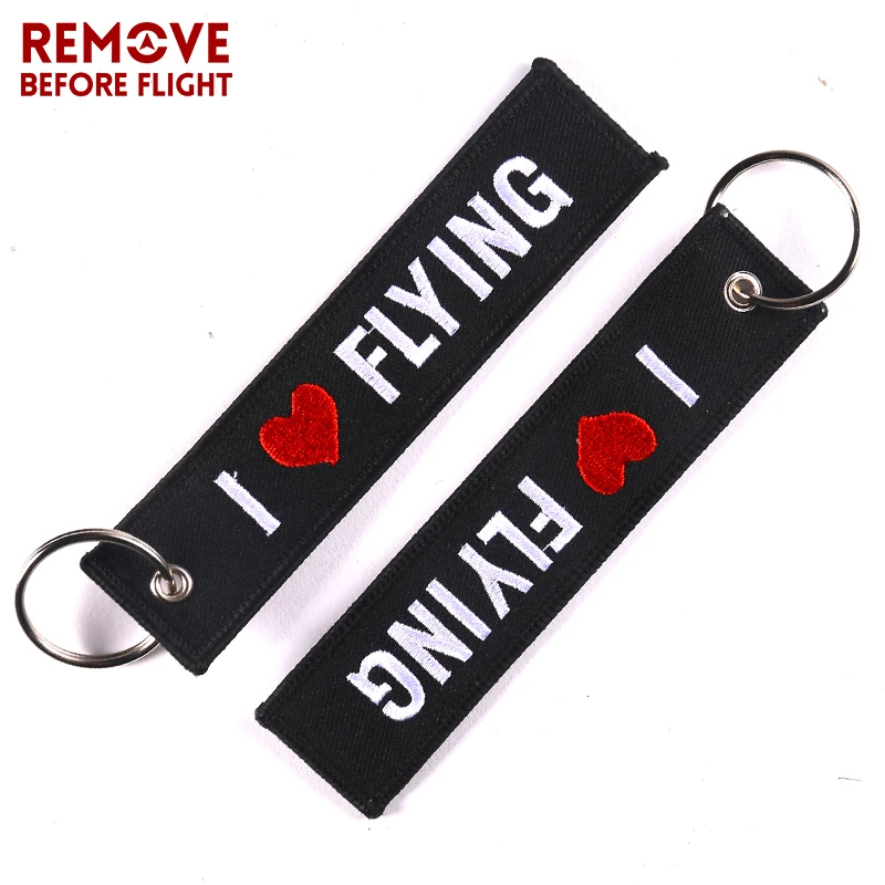 Брелок для ключей с вышивкой I LOVE FLYING|key ring|removable key ringkeychain removable rings |