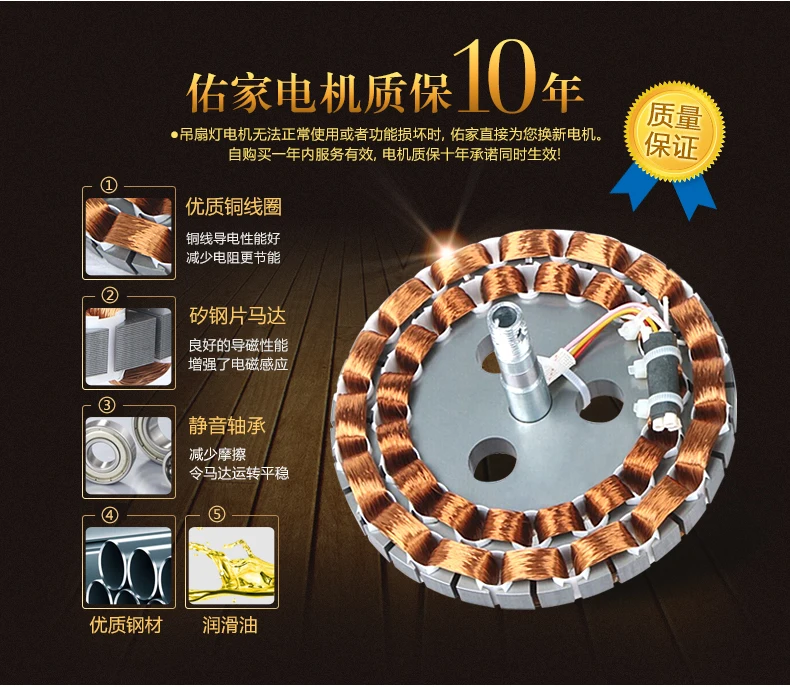 Высокое качество 52 дюймов 132 см потолочный вентилятор светодиодный светильник с