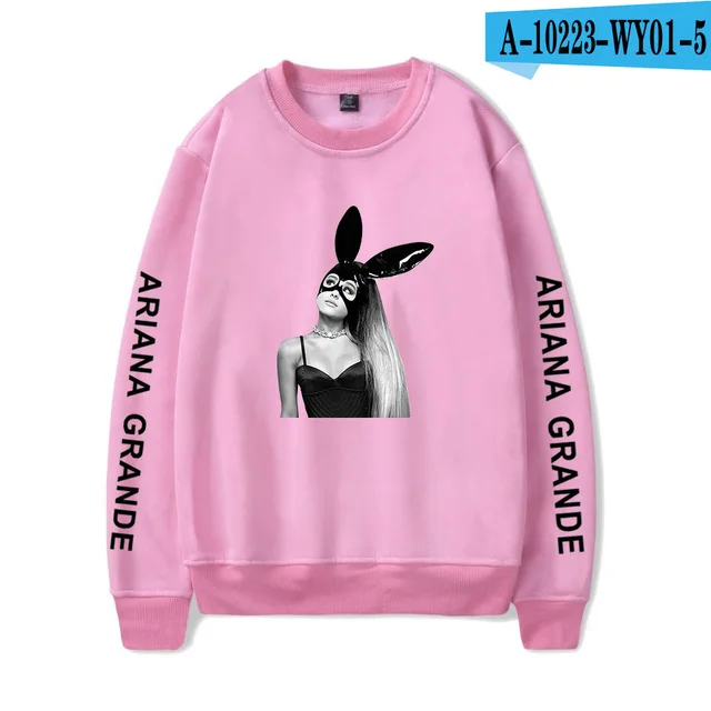 pink Ariana Grande толстовки для женщин/мужчин хип-хоп Повседневная Толстовка с капюшоном Женская мода Tumblr куртка пальто весна осень спортивный костюм топы - Цвет: pink