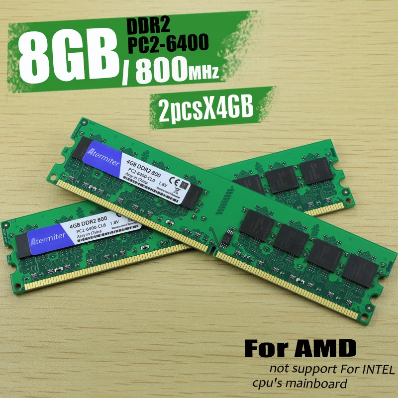 Оперативная память DDR2 8 Гб (2pcs4гб) 800 МГц для настольных ПК DIMM 240 контактов AMD СИСТЕМЫ высокая совместимость|ddr2