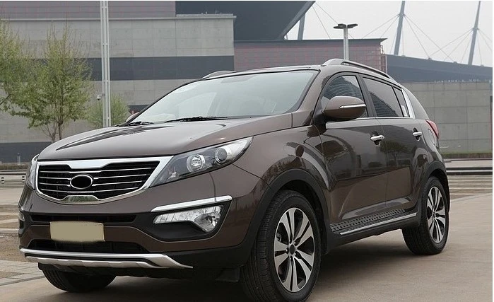 Подходит для KIA Sportager 2011 2012 2013 Высокое качество пластик ABS Хром Передний + задний