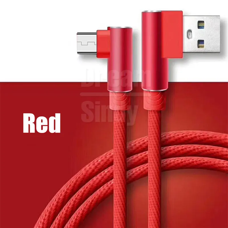 1 м 2 м 3 м 90 градусов USB зарядное устройство для передачи данных Быстрый кабель для Xiaomi Redmi для samsung для huawei Honor телефон происхождения длинный шнур Быстрая зарядка