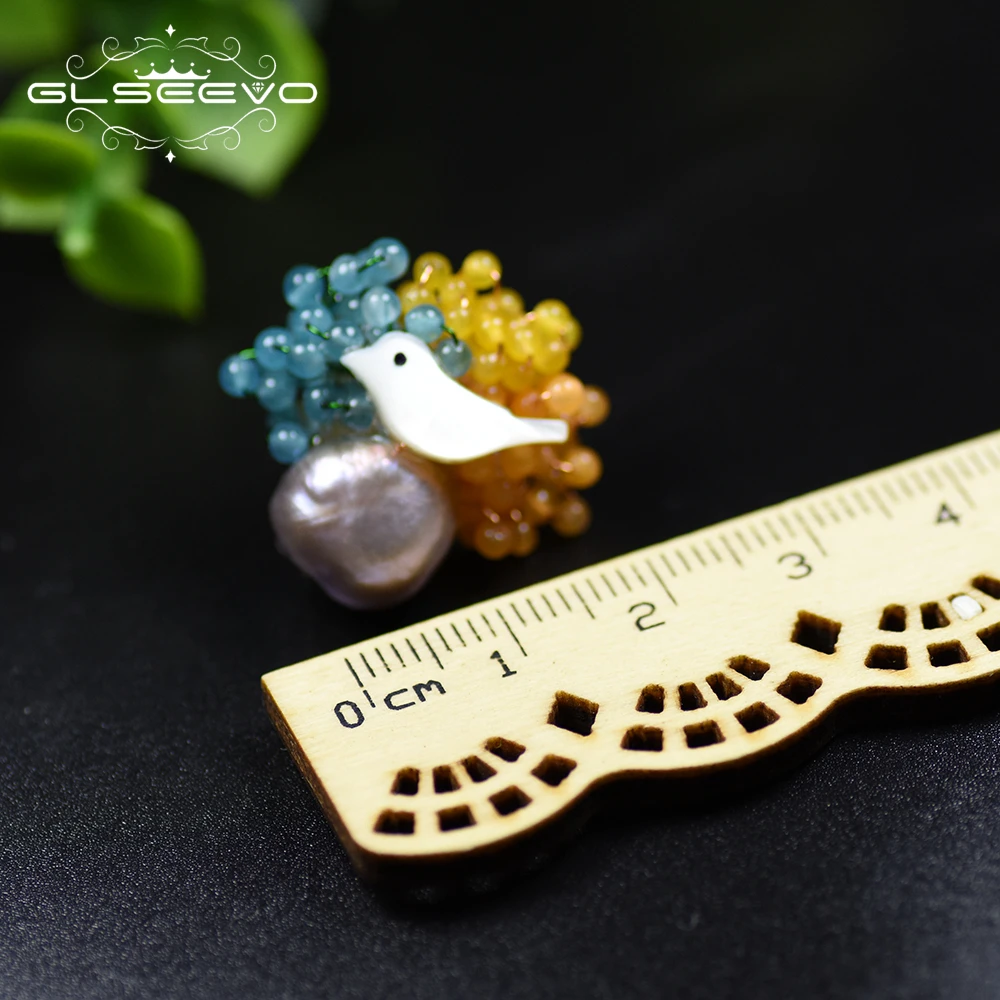 GLSEEVO натуральный пресноводный PearlStud серьги для женщин 925 серебро хрустальные