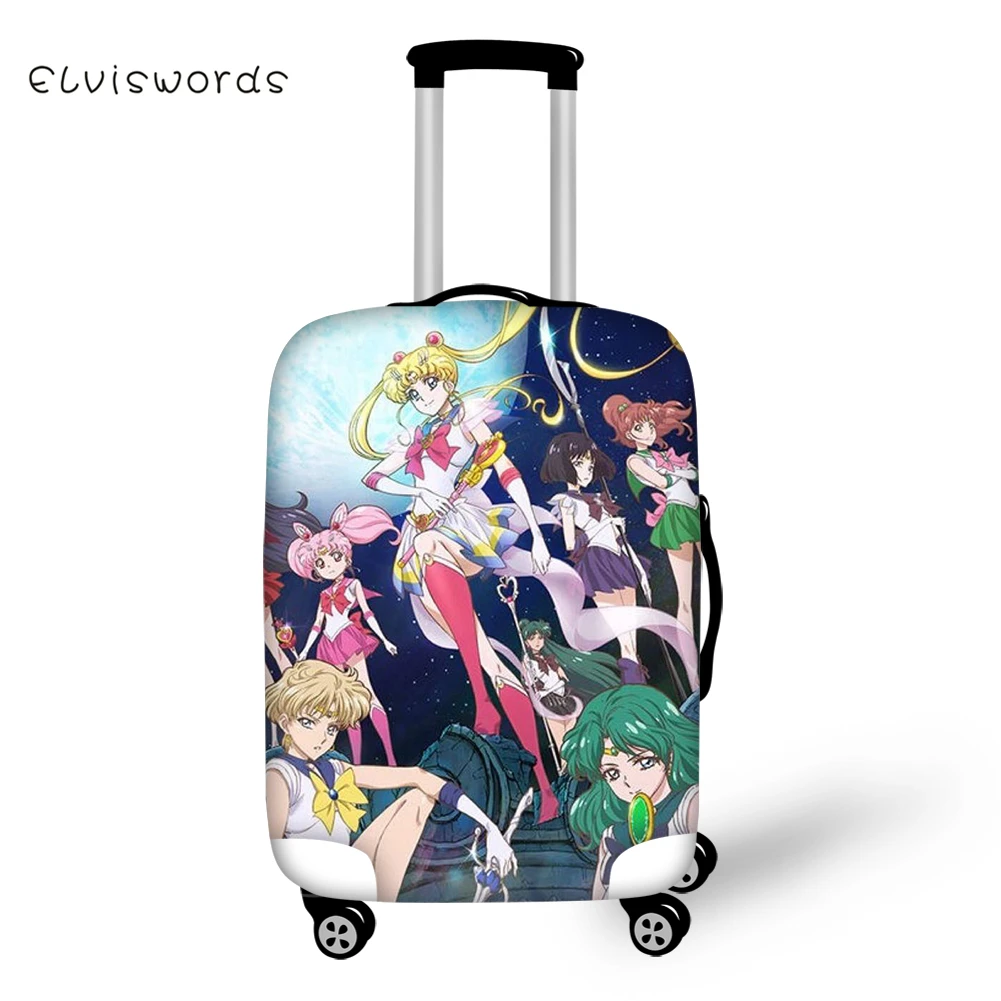 Чехол для багажа ELVISWORDS Sailor Moon с милым мультяшным принтом девочек и мальчиков